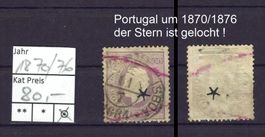 Portugal 1870/1876, 300 Reis, gestempelt