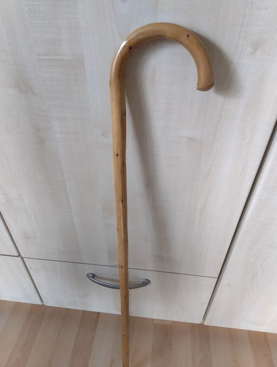 3-tlg. Wanderstock Aus Kiefernholz 139,7cm - Abnehmbar Mit Kamerahalterung & Tasche