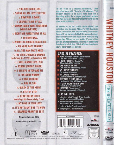 Tutti i DVDs: Houston Whitney: Greatest Hits DVD – Nuovo e nell'imballaggio originale da Steinhausen venduto da Vilivinili 1