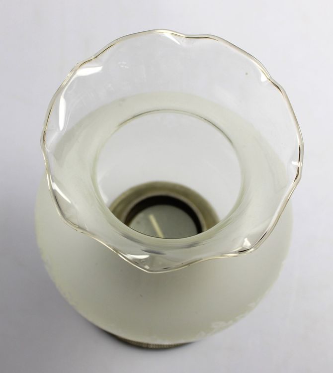 Relaxdays Tischlampe Mit Glasschirm – Anthrazit/gold, E27, 25x20x20,5 Cm, Metallsockel