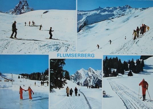 Ansichtskarten: FLUMSERBERG Wintersport - Terzaabfahrt, Eisbahn – Gebraucht aus Jona von philajona