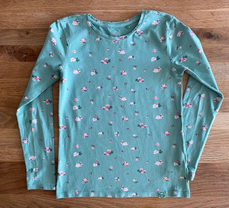 Mädchen-LangarmShirt BLUMEN, 140cm, Bwolle/Elasthan, BRIEF