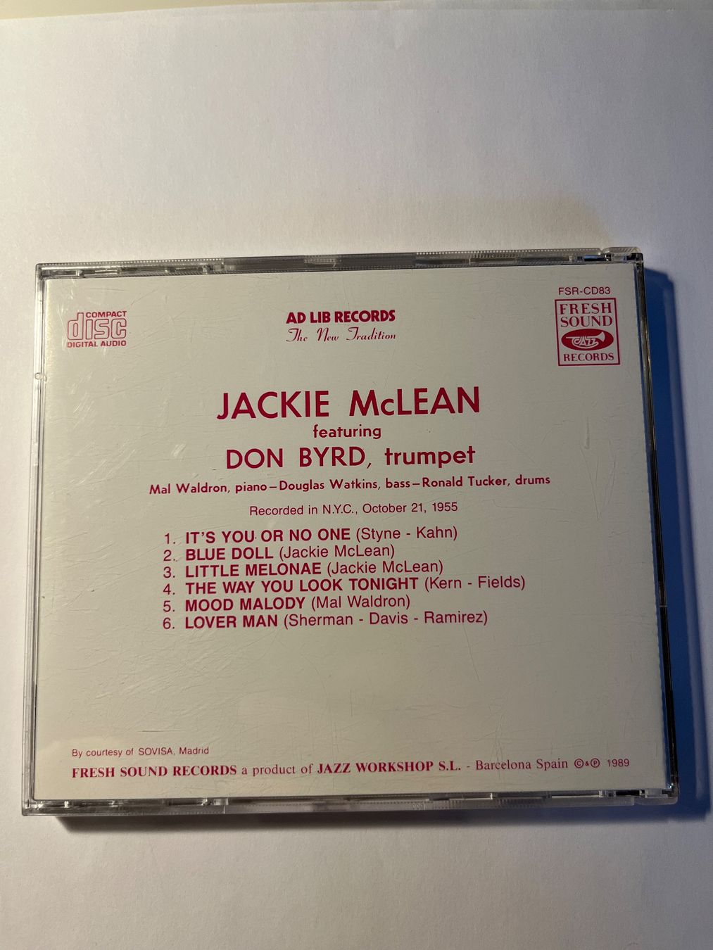 CD: Presenting... JACKIE McLEAN - THE NEW TRADITION – Usato da Lausanne venduto da sbar224 1