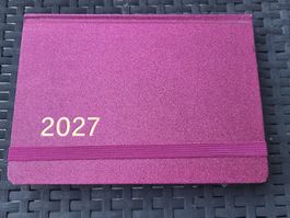 Terminplaner 2027 Notizbuch  Pink/glitzer Neu
