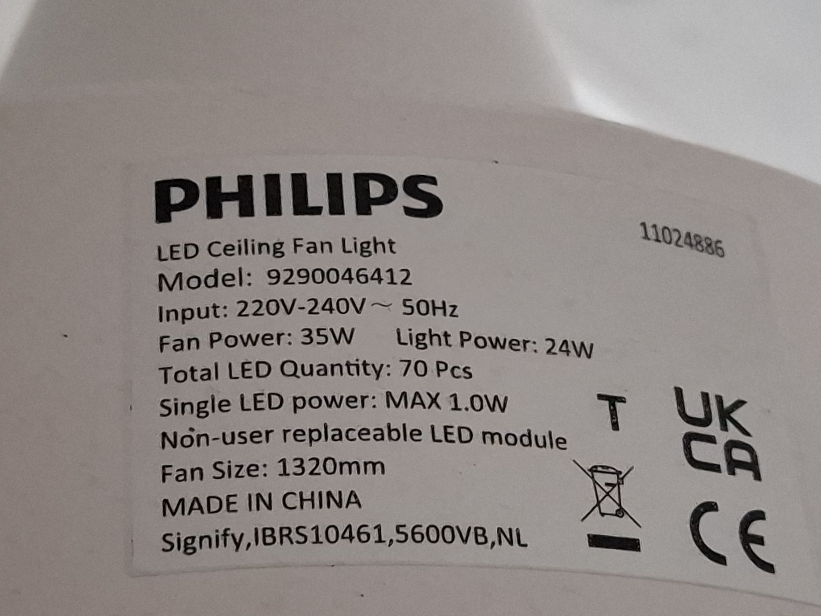 Philips Ventilatori: Leiser Philips Deckenventilator mit dimmbarem LED-Licht. – Usato da Hunzenschwil venduto da Hardrock6 1