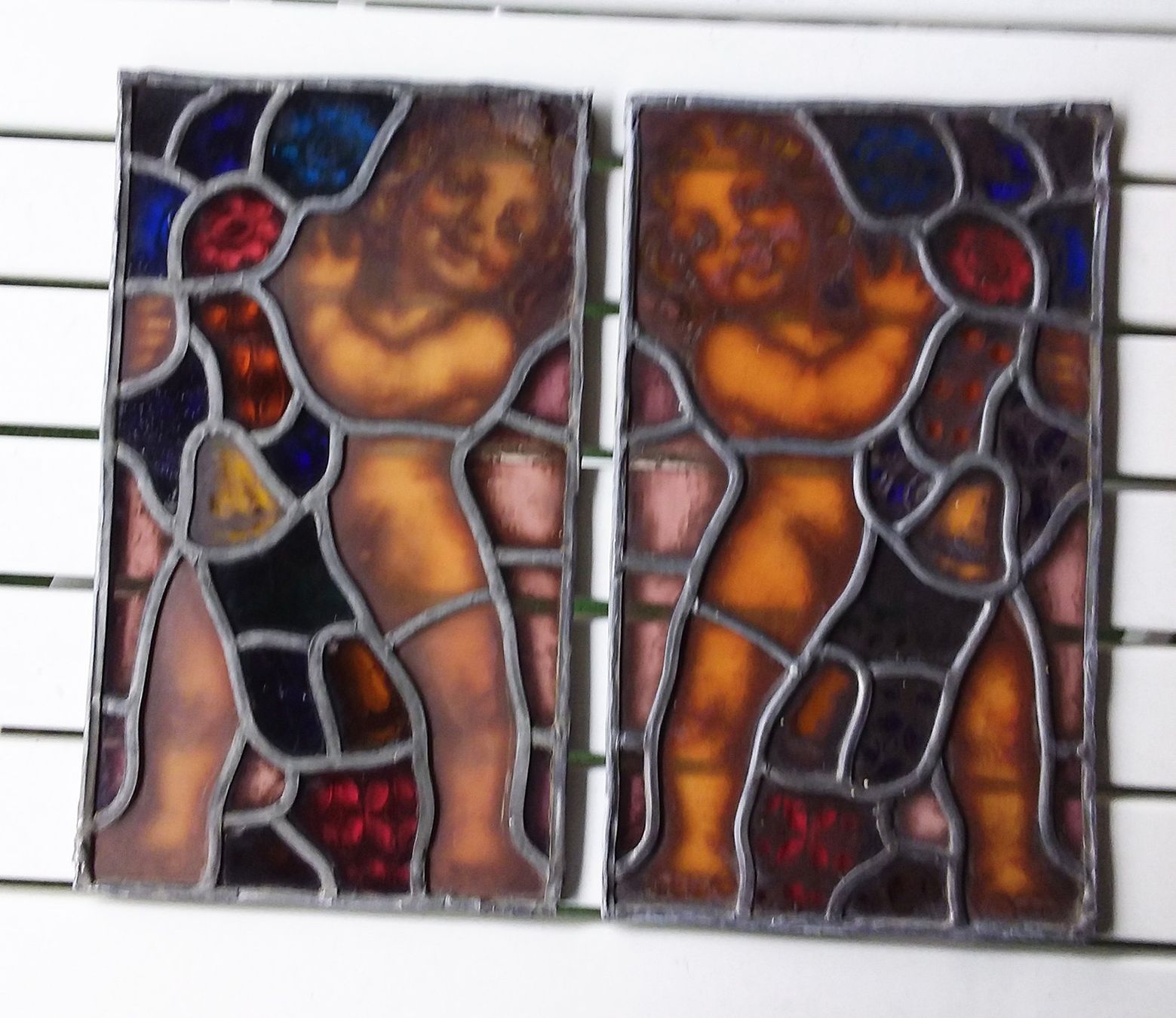 Finestre: 2 st. Mosaik-Buntglasfenster '900 - Antik – Usato da Lugano venduto da Maurizio_Collector 4
