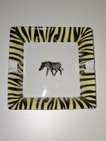 Zebra Aschenbecher Keramik quadratisch 15x15 cm