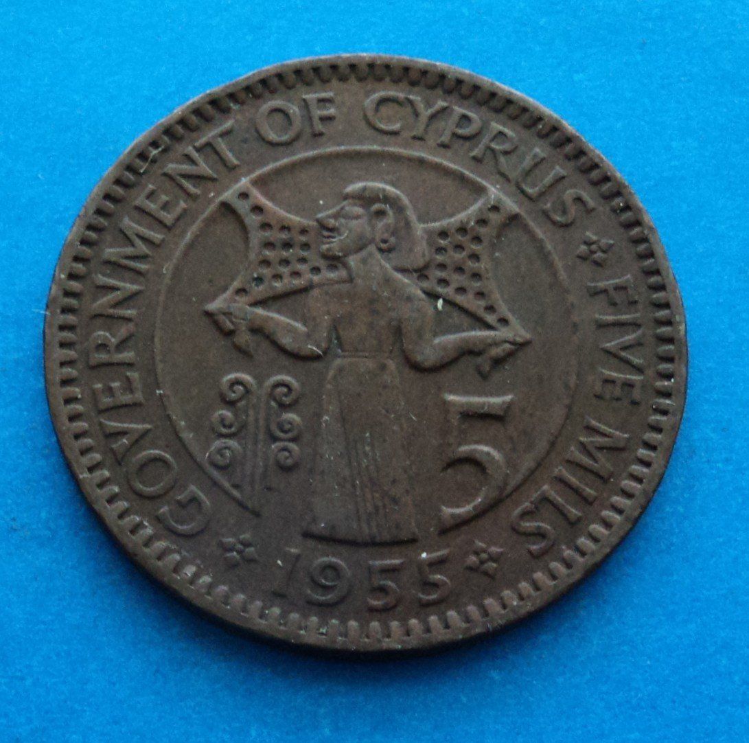Tutti le monete: Zypern: 5 Mils 1955, SS – Usato da Basel venduto da maripas17