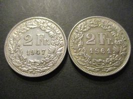2 x 2.- Fr 1947 + 1961