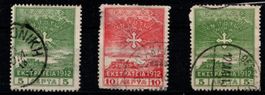 3 timbres rares Grèce 1912, Obl.