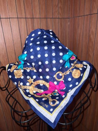 CELINE Paris Polka Dot Tuch 46x46