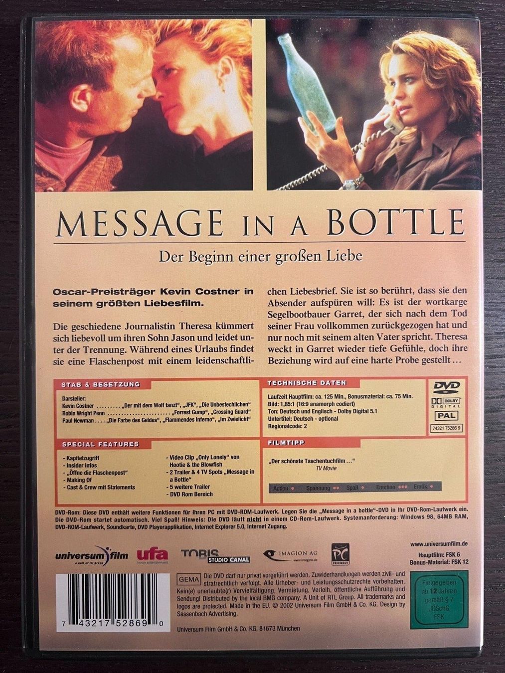Tutti i DVDs: Message in a Bottle – Usato da Zürich venduto da FilmFreunde 1