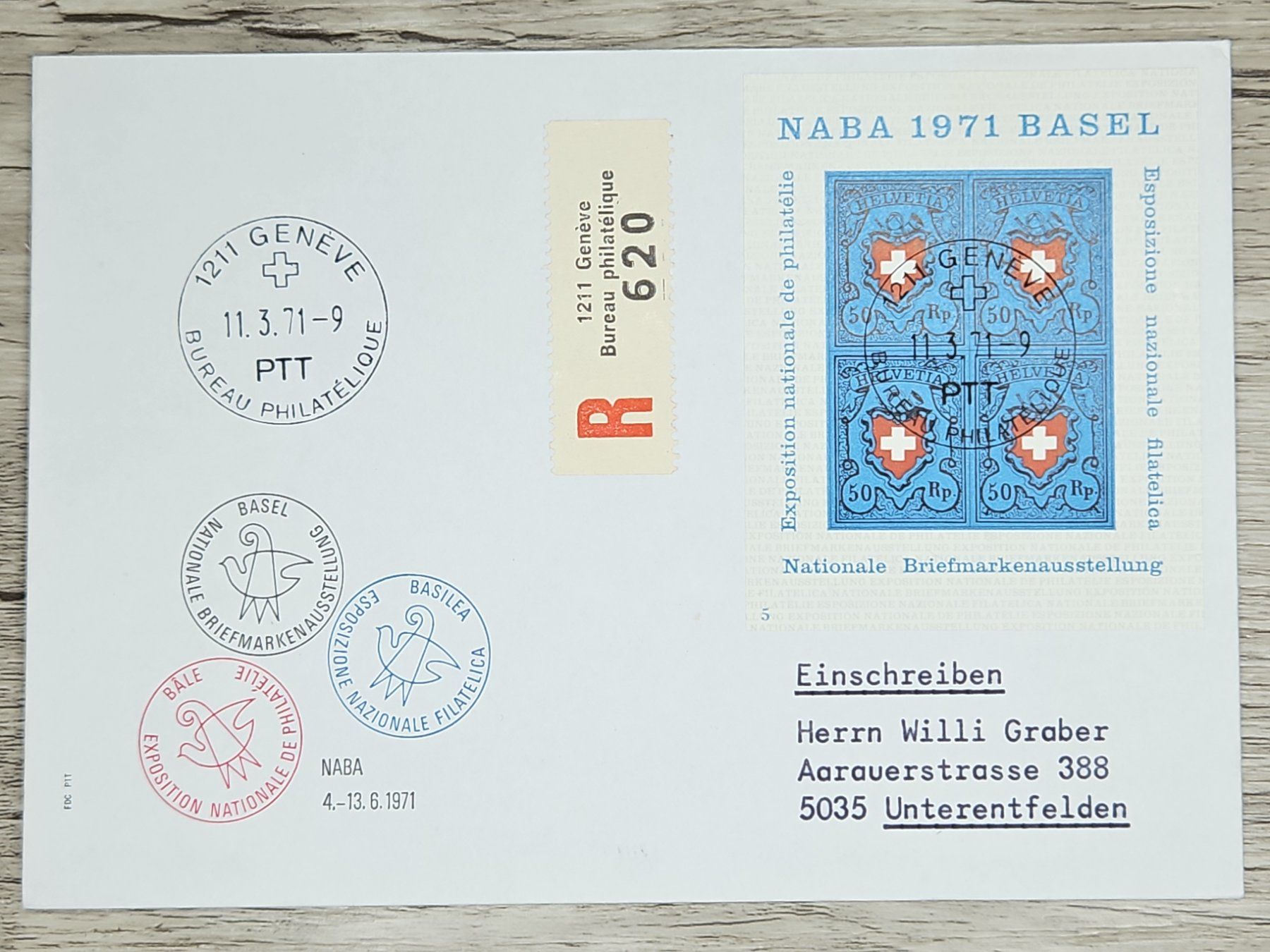 Tutti i francobolli: CL02 Enveloppe + Timbre Suisse 1971 – Usato da Cousset venduto da Patrick_Collections
