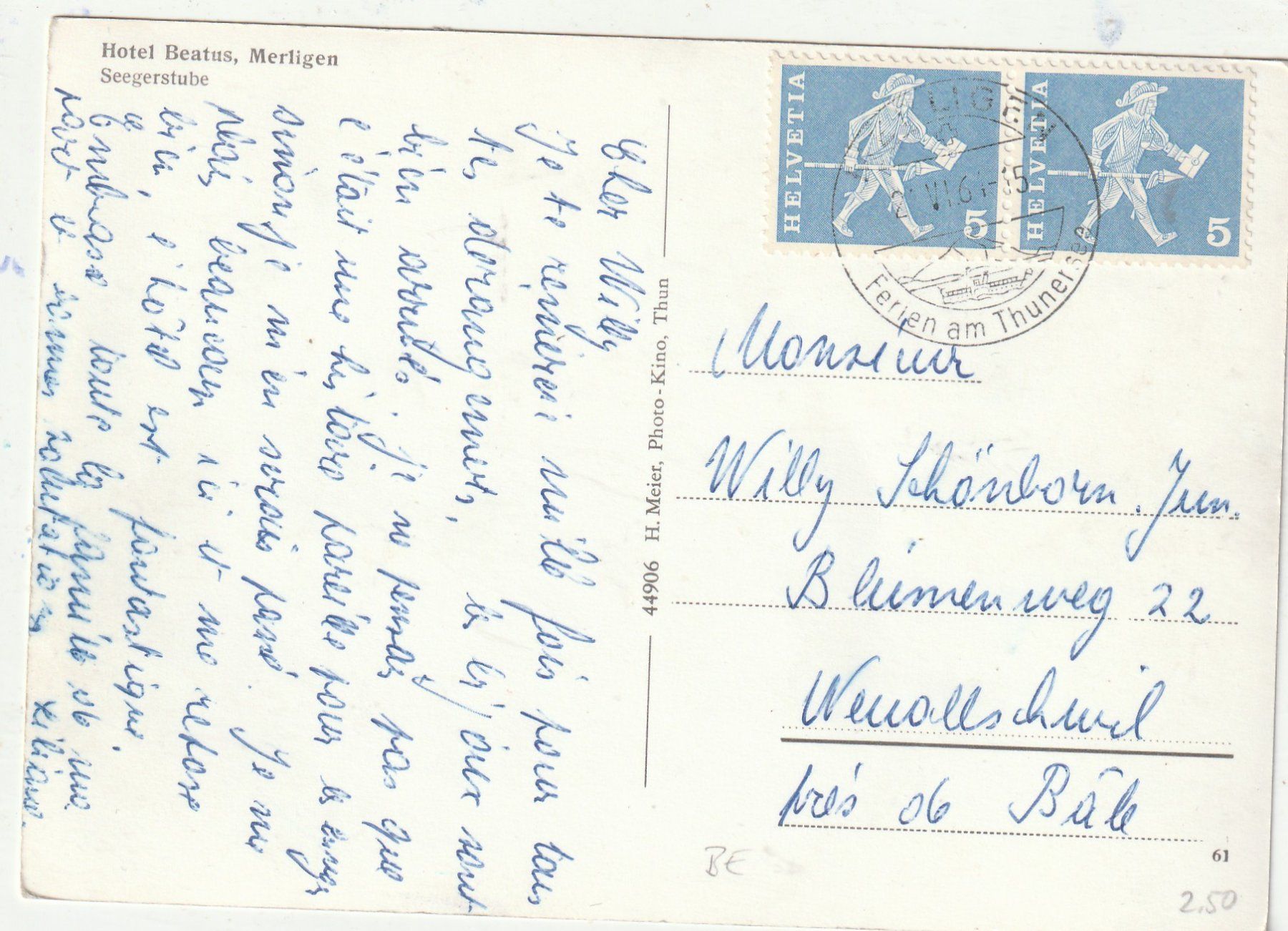 Cartoline postali: Hotel Beatus Merlingen – Usato da Lumbrein venduto da made02 1
