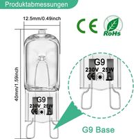 Dimmbar Halogenlampen G9 25W 230V 2700K Nicht Flimmern 12pcs