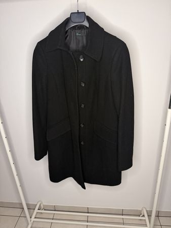 Benetton Wollmantel Schwarz Gr. 38 Klassisch Elegant
