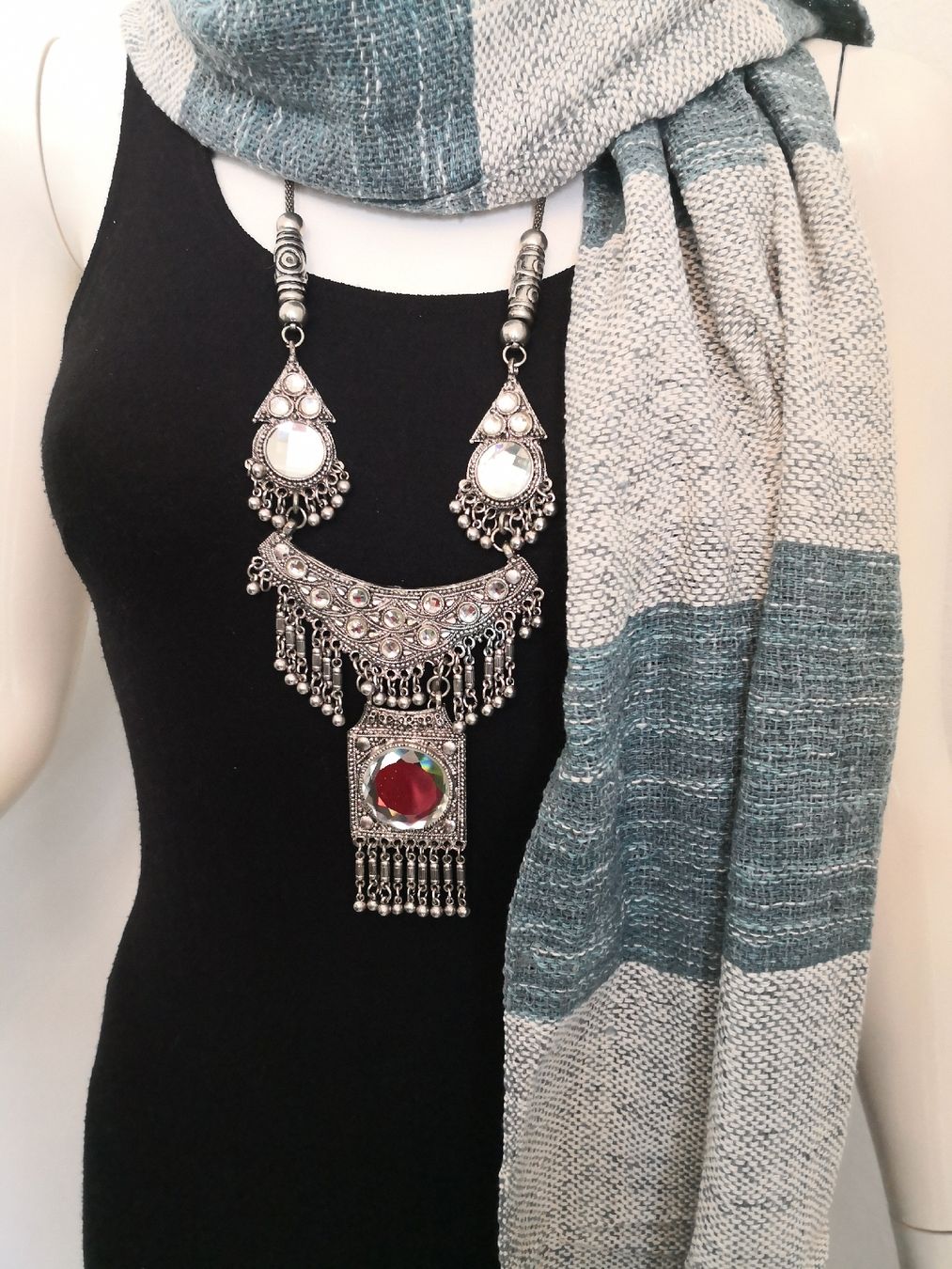 Colliers: 🤩BOHO-CHIC ETHNO HALSKETTE MIT STRASS & PENDELN – Neuf (Voir description) à Olten par Naja-Twins-Twins 4