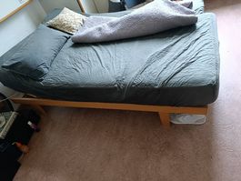 Bett mit century modern, Schweizer Buche, Original