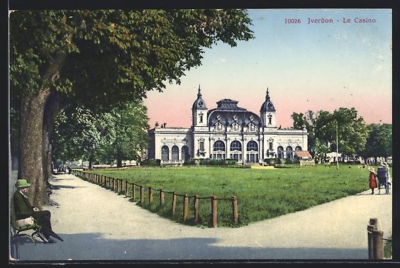 Cartoline postali: AK Yverdon, le Casino, 1912 – Usato da Berlin venduto da bartko-reher