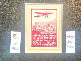 Flugpostvorläufer Xa* Sion mit Attest