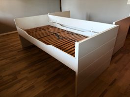 2x Kinderbett PAIDI 90x200 mit Lattenrost weiss