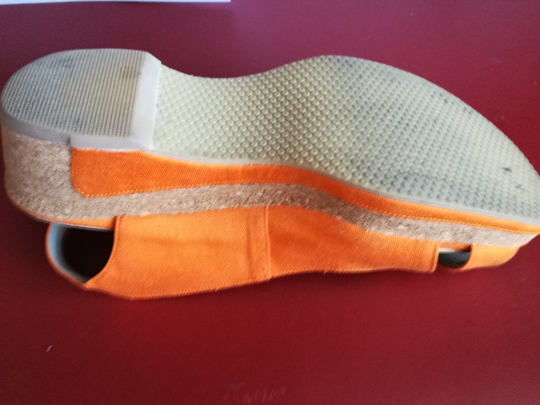 Scarpe da donna: Sandale orange Stoff handgefertigter Massschuh – Nuovo (secondo la descrizione) da Horn venduto da sonjamenzi 3