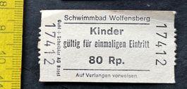Schwimmbad Wolfensberg/ Kinder Eintritt/ 80Rp