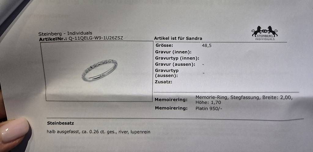 Anelli: Memoire-/Eternity-Ring, Platin 950, 0,26 ct – Usato da Rüschlikon venduto da sin_pn6k 3