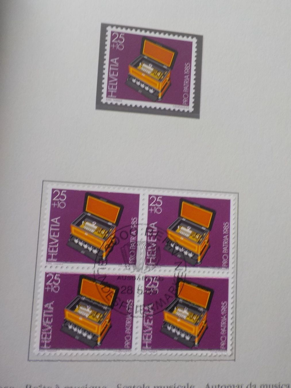 Tutti i francobolli: 1985, Pro Patria, CH Volksmusikinstr. – Nuovo (secondo la descrizione) da Muri b. Bern venduto da Ricardoverkauf