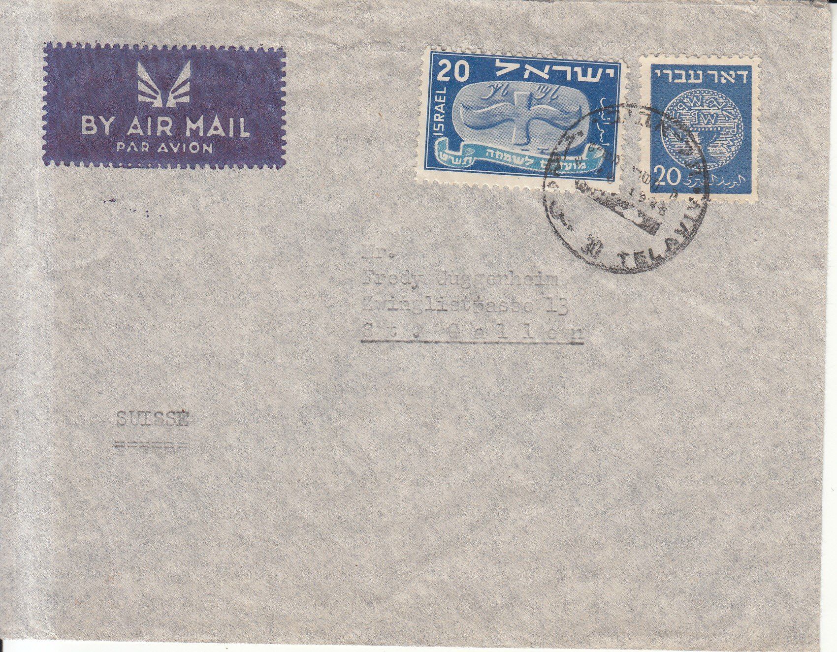 Alle Briefmarken: Israel - St. Gallen 4 Briefe 1948/49 – Gebraucht aus Bürglen TG von StampGraf 3
