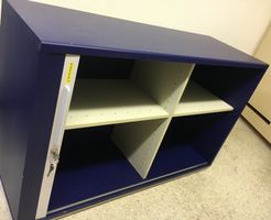 Büromöbel Kasten, Rolladenschrank blau