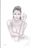 Dessin original signé, femme, crayon