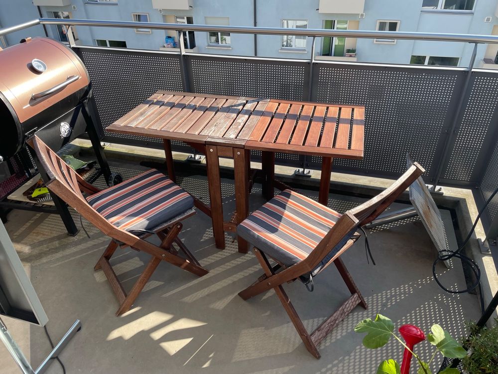 Outsunny 6-tlg. Gartentisch-Set Mit Stühlen & Sonnenschirm – Klappbar, Wetterfest, Cremefarben