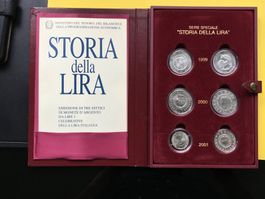 ITALIA*** Serie IPZS *****STORIA DELLA LIRA 6x SILBERMÜNZEN
