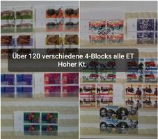 Album, über 120 verschiedenen 4-Block ET, Postpreis 420.-++