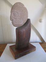 Skulptur Holz + Stein Mutation II Paolo Rossi Kunst art arte