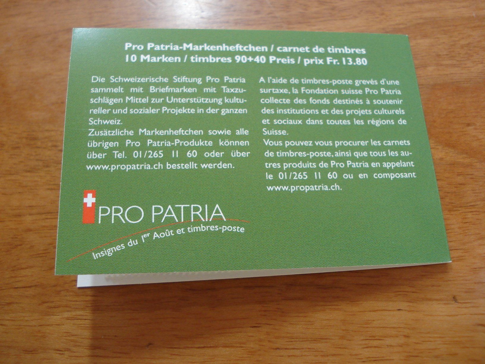 Alle Briefmarken: Markenbüchlein Pro Patria 2002, ET-o – Gebraucht aus Niederwil AG von morostahu 2