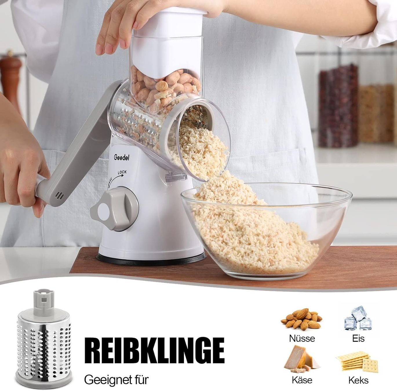 Elettrodomestici da cucina: Trommelreibe mit 5 Edelstahl Einsätzen – Nuovo e nell'imballaggio originale da St. Gallen venduto da sch_zsz7 4