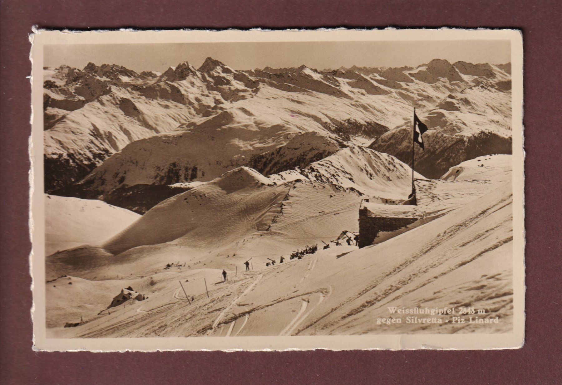 Cartoline postali: DAVOS - Weissfluhgipfel - 1936 // Falte // – Usato da Pully venduto da nicecards