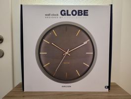 🕒🫒 Horloge Murale KARLSSON Globe 40 cm - Vert Olive - NEUF
