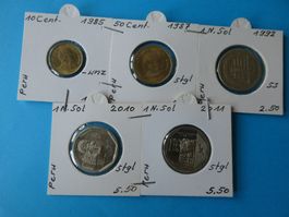 Peru, Konvolut alte Münzen 1985-2011 meist unzirk