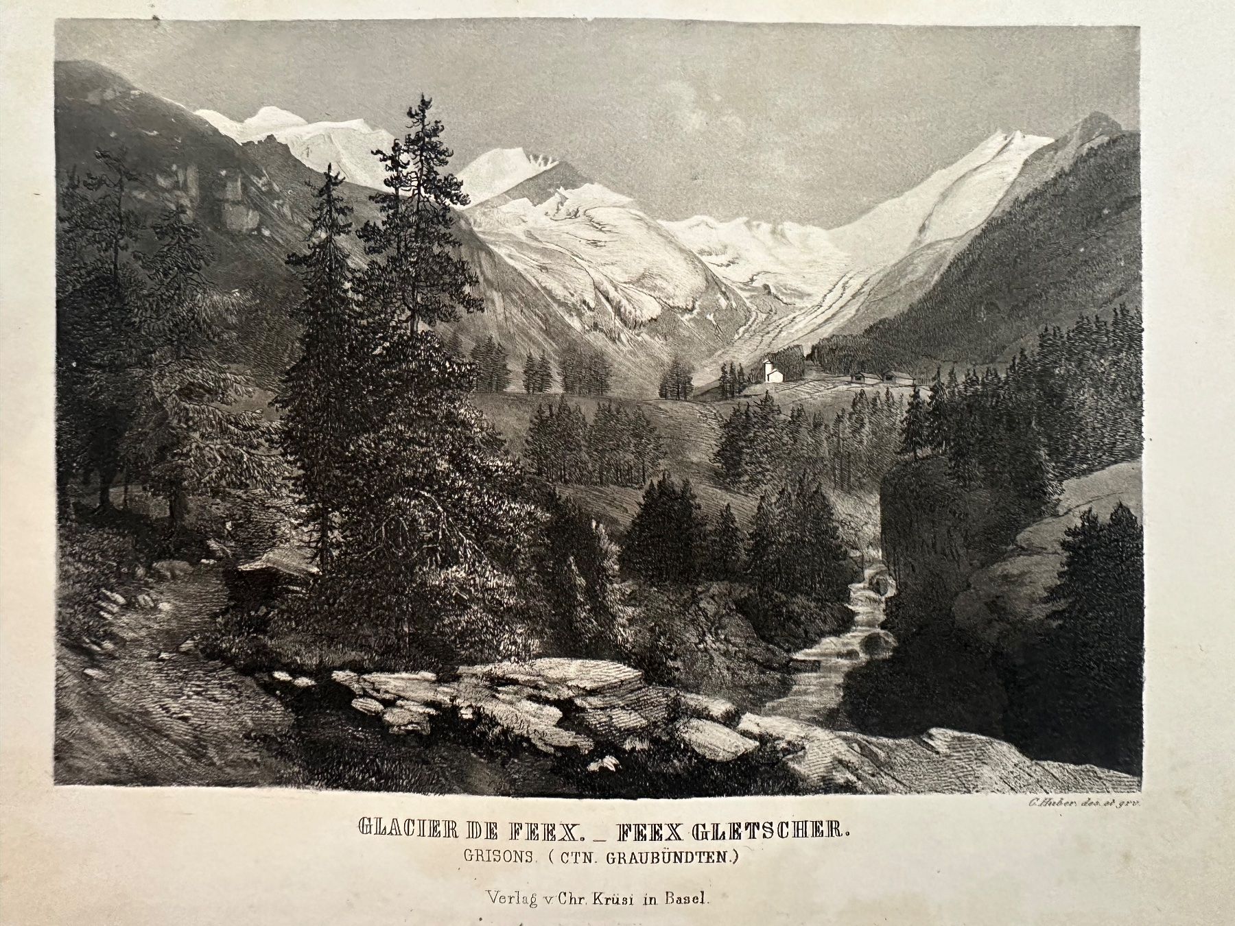 Incisioni: Fex Gletscher Stahlstich Huber – Usato da Oberuzwil venduto da Crystall0