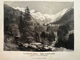 Fex Gletscher Stahlstich Huber