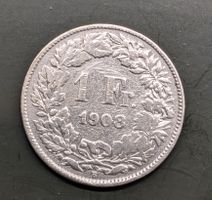 1 Fr. Münze CH 1908 Silber