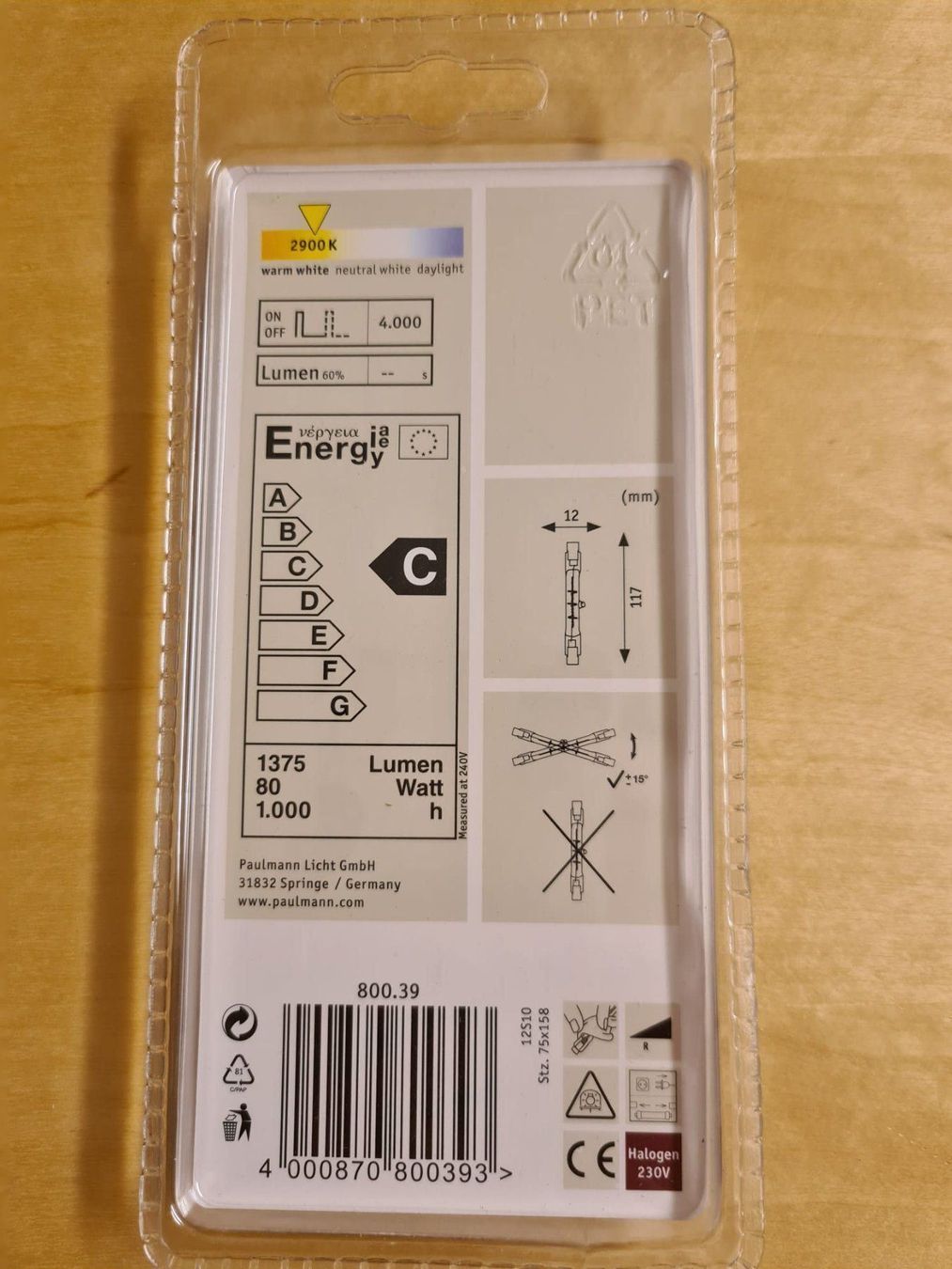 Lampadine & Illuminazione: Halogenstab 80w R7s 117mm klar – Nuovo e nell'imballaggio originale da Schübelbach venduto da wirthtom 1