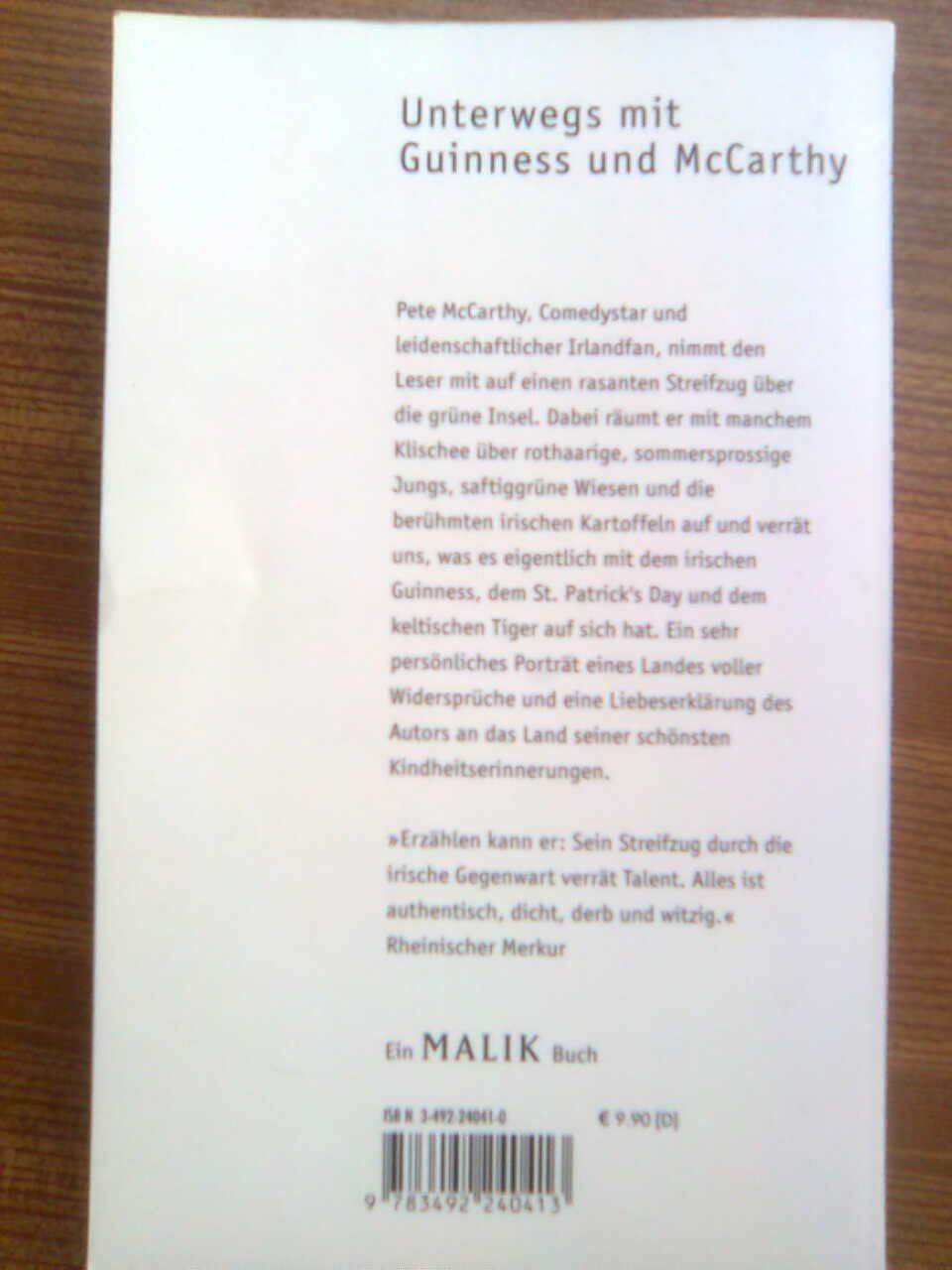 Libri: Pete McCarthy McCarthy's Bar – Usato da Basel venduto da Alacant 2