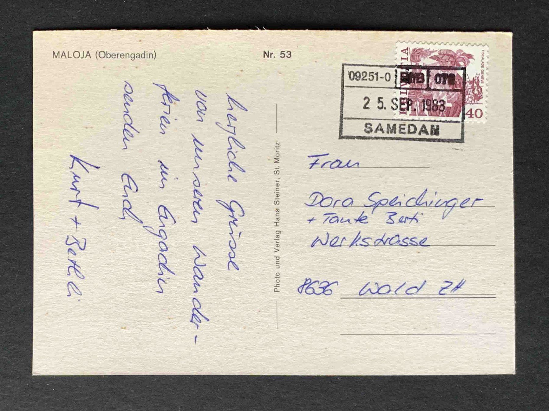 Cartoline postali: AK Maloja Oberengadin – Usato da Goldau venduto da artelier1 1