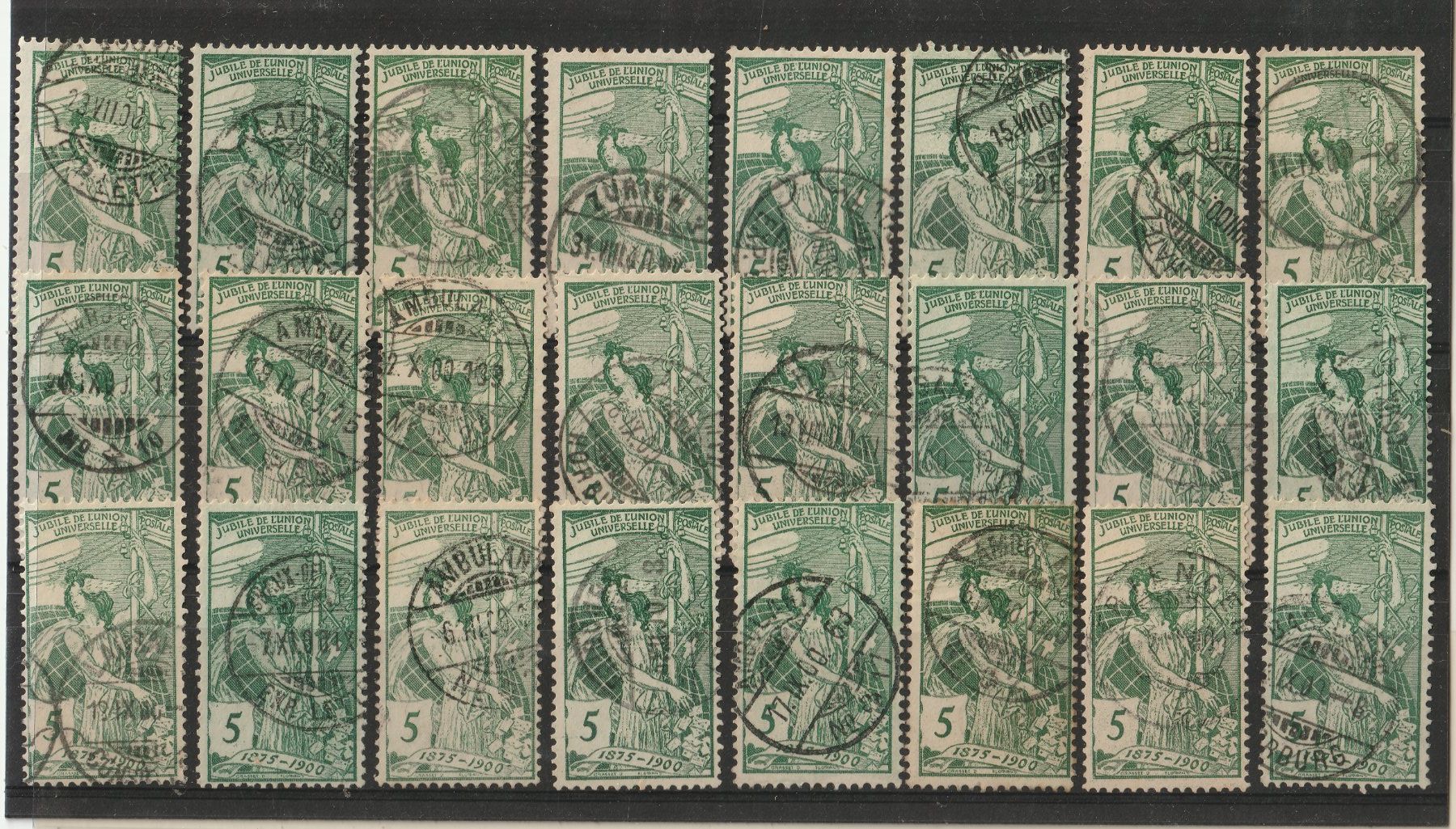 Tous les timbres: Steckkarte mit 77B UPU 1900,  gestempelt – D'occasion à Kradolf par Sibang2