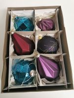 Weihnachtskugeln 6er Set Glas bunt geometrisch neu