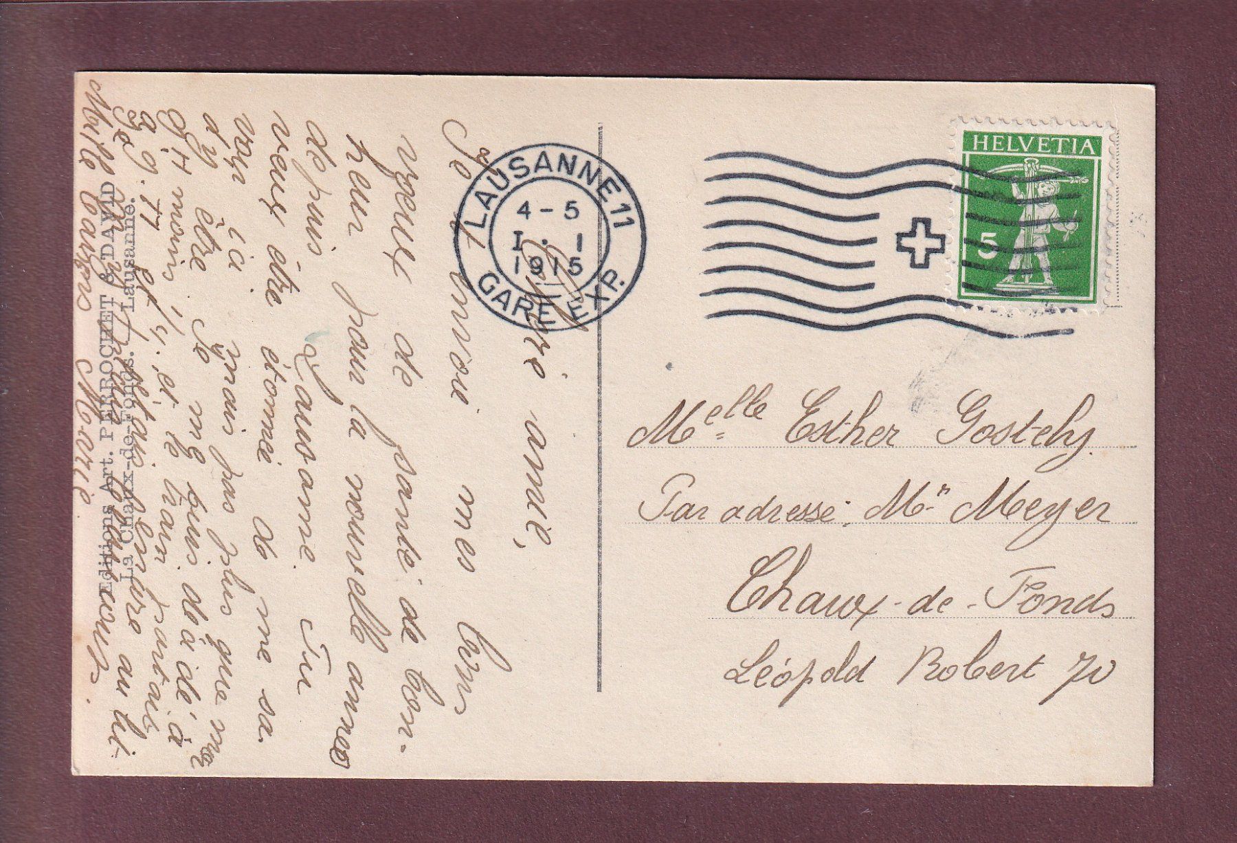 Cartoline postali: LAUSANNE - Pont Chauderon - Tram - 1915 – Usato da Pully venduto da nicecards 1